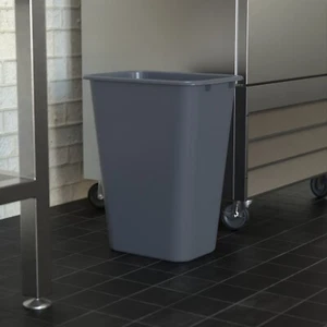 41 Qt / 10 Gallon Gray Rectangular Wastebasket / Trash Can Set of 6 - Picture 1 of 3
