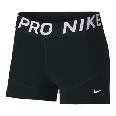 NEW NIKE PRO [S] Women DRI-FIT 3.0 COMPRESSION SHORTS-Black/White CJ2319-100 - Image 1 of 2