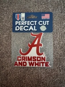 ALABAMA Perfect Cut Decal--"A" Crimson and White Decal - Picture 1 of 2