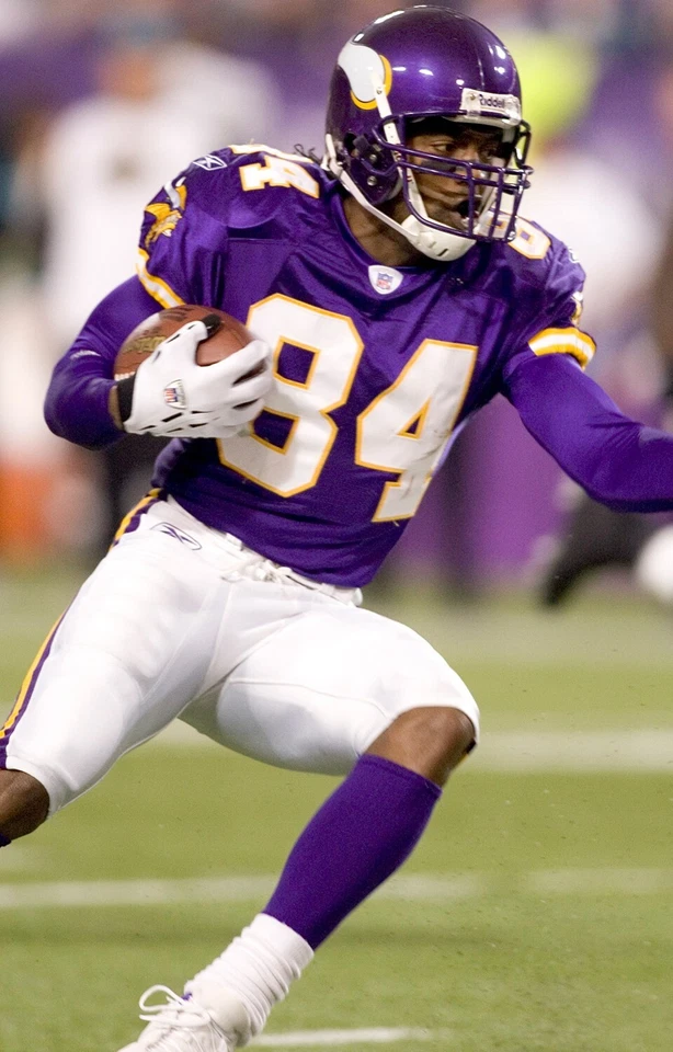 Foto 8x10 Randy Moss Minnesota Vikings sin firmar (B) Foto 1 de 1