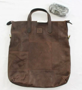 $175 New Urban Travelware Patchwork Shoulder Bag BROWN Zip Tote SUEDE LEATHER - Picture 1 of 8