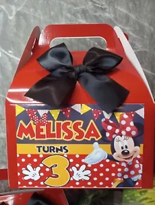 MINNIE Party Gefallen Leckerbissen Box personalisiert 12er Set Geburtstag Box, personalisiert - Bild 1 von 4
