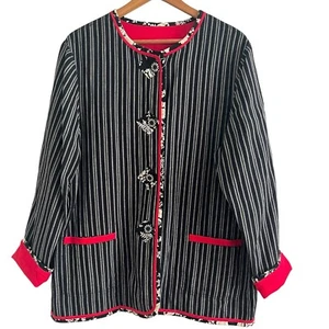 Koos of Course Linen Reversible Jacket L Artsy Lagenlook Boho Cottagecore - Picture 1 of 14