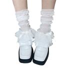 Japanese Lace Leg Warmers Soft Thin Calf Socks Summer Mesh Stockings Knee Socks