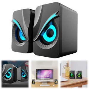 USB Wired Speaker with RGB Lights Wired Volume Control for PC Computer Laptop - Afbeelding 1 van 12
