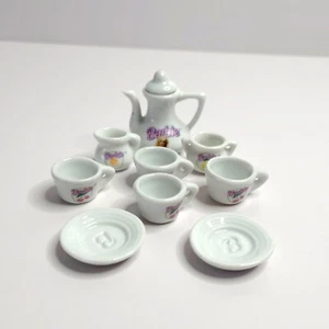 Vintage 1994 Barbie Miniature China Tea Set 9 Piece Chilton Toys Partial - Picture 1 of 7