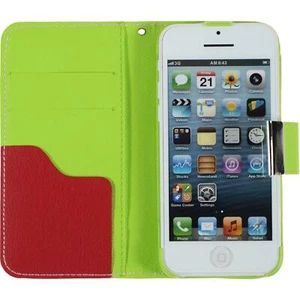 Faux Leather Cover for Apple iPhone 5c Wallet Design:02 + 2 Screen Protectors - Picture 1 of 8