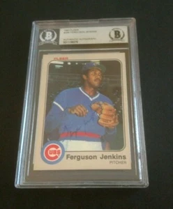1983 Fleer #498 Ferguson Jenkins Cubs Autografo Beckett Autentico - Foto 1 di 2