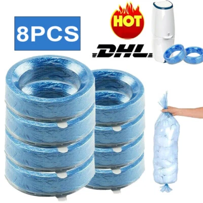 MARKENLOS 8PC Ersatzkassetten Nachfüllkassetten für Angelcare Windeleimer Systeme Müllsack