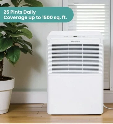 Deshumidificador Hisense 25 pt 1500 pies cuadrados - Eficiente energéticamente, apagado automático Foto 1 de 2