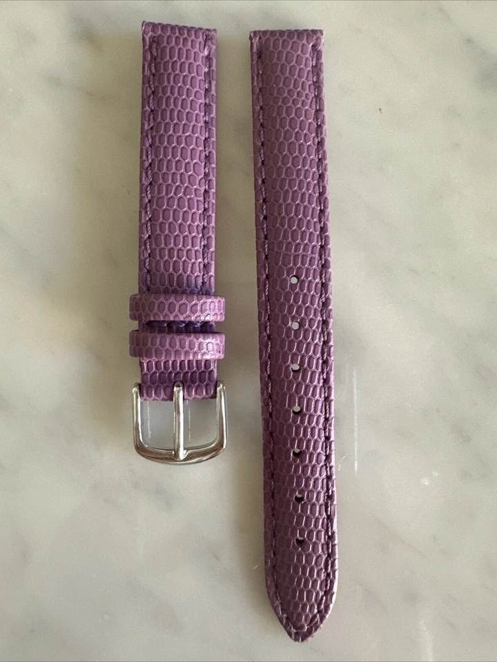 *NUEVO* Banda Hadley Roma Mujer 12mm Cuero Genuino Grano Lagarto Púrpura Lavanda Foto 1 de 3