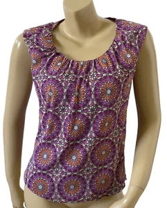 GEORGE Womens Size Large (12/14) Smocked Sleeveless Nylon Boho Tank Top Shirt - Picture 1 of 6