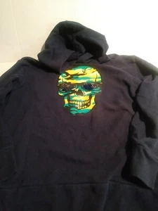 Longsleeve Hoodie- Dark Blue- Skull With Shades- Kids 10/12- Brand- My Favorite - Picture 1 of 3