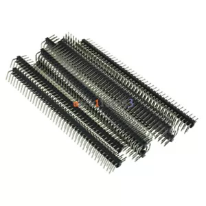10 Stück 2,54 mm 2 x 40 Pin Stecker Doppelreihig Rechter Winkel Stiftleiste - Bild 1 von 1