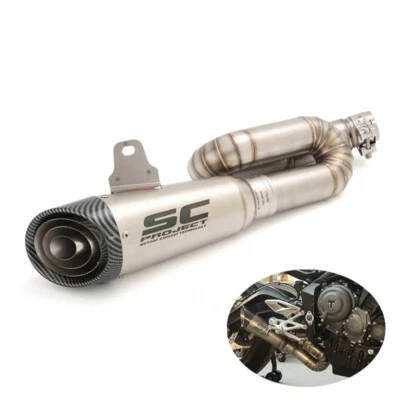 For Triumph Street Triple RS R 765 2017-2023 Exhaust Link Pipe Slip on Muffler - Image 1 of 4