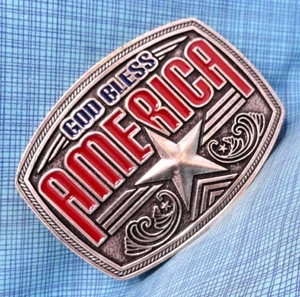 God Bless America Belt Buckle Western Religious Vtg Montana Silversmiths .NOX728 - Picture 1 of 10