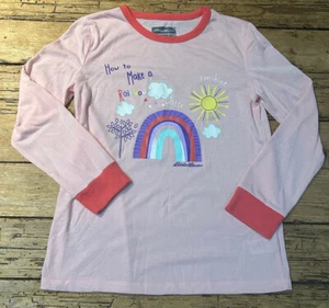 Eddie Bauer Kids L (14-16) Pink Graphic Long Sleeve Shirt NWOT - Picture 1 of 5