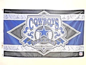 Bandera de los Dallas Cowboys NFL Banner 5' pies exterior interior desgaste menor y agujero - Imagen 1 de 5