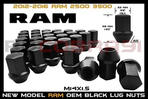 2012-2016 RAM 2500 3500 BLACK FACTORY STYLE LUG NUTS M14x1.5 HEAVY DUTY TRUCKS - Picture 1 of 6