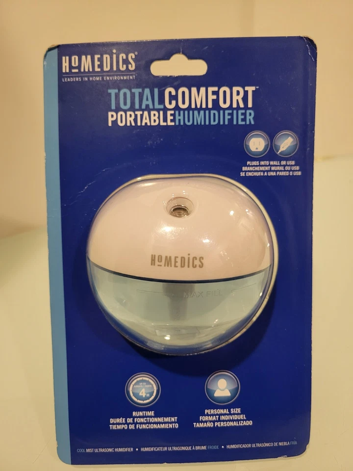 "Homedics Personal Cool Mist Ultrasonic Humidifier, White"