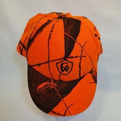 Realtree Hardwoods Bright Orange Camo Hunting Cap Snapback GW One Size Washable  - Image 1 of 4