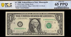 1988 $1 FRN I05500550A P.C.G.S #65PPQ - Picture 1 of 3
