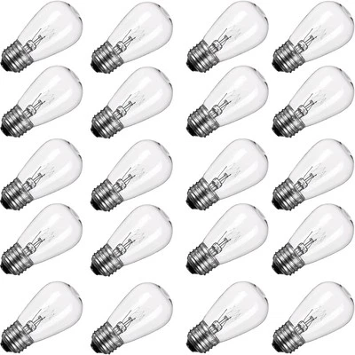 Minetom 20Pack S14 Replacement Light Bulbs - 11 Watt Warm 20 Pack, White  - Image 1 of 4