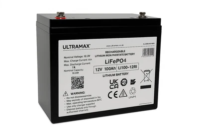 Ultramax 12V 100AH LiFePO4 LITHIUM BATTERY Car Audio System CCTV Back Up - Image 1 of 4