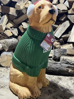 NEW HOME DEPOT BLOW MOLD LED CHRISTMAS GOLDEN RETRIEVER DOG HOME ACCENTS