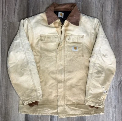 Casaco masculino vintage CARHARTT Arctic CQ186 feito nos EUA acolchoado forrado tamanho angústia - Imagem 1 de 4
