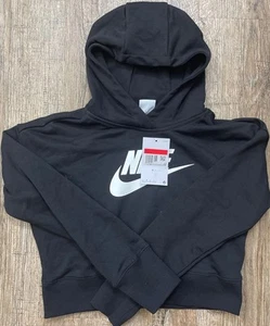 Nike Sportswear Club Fleece Crop Pullover Hoodie Kids Large DC7210-010 - Picture 1 of 3