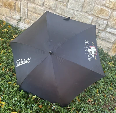 Titleist Golf Sport Tour Black Umbrella The Salute 2019 BTCC Crypto Logo Artwork - Image 1 of 4