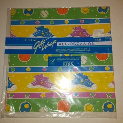 Винтажный Cleo подарок надежном - неоновые кроссовки спортивная тема - 2 листов - новый/нераспечатанный - Изображение 1 из 4