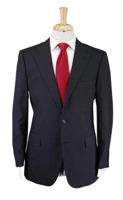 Paul Stuart Charcoal Gray Blue Pinstripes 2-Btn Wool Suit 38R - Image 1 of 4