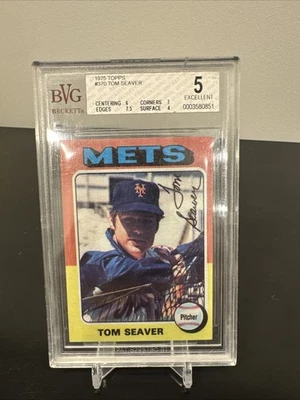 1975 Topps - Tom Seaver #370 - Small Crack On Slab. Worn slab. - Image 1 of 3