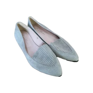 Avellini Italia Ballet Puntera Plana Punta Gamuza Cuero Gris Talla 7.5 Europa 38  - Imagen 1 de 10