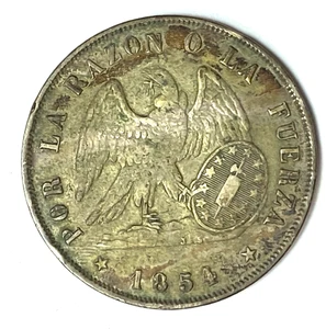 Moneda de un peso de plata Chile 1854 KM# 129 - Imagen 1 de 2