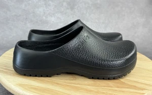 Birkenstock Birki's Slip On Black Rubber Clog Mules Slip Resistant Women 8/EU 39 - Picture 1 of 10
