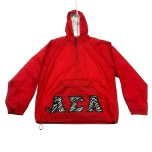 Alpha Sigma Alpha Sorority Jacket Adult Small S Red Windbreaker Charles River - Picture 1 of 13