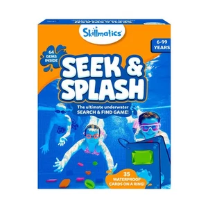 Skillmatics Pool Toys - Seek & Splash Search & Find Water Game with 64 Gems R3 - Picture 1 of 11