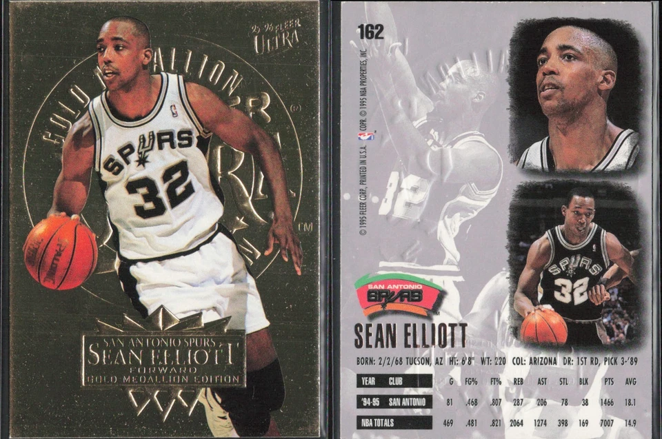 95/96 1995-96 Ultra Gold Medallion #162 Sean Elliott San Antonio Spurs - Image 1 of 1