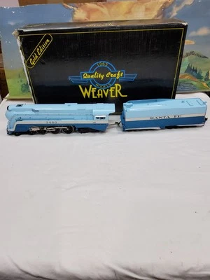 WEAVER O SANTA FE BLUE GOOSE 4-6-4 HUDSON BRASS 3 RAIL, SMOKE, GOLD EDITION, OB - Image 1 of 4