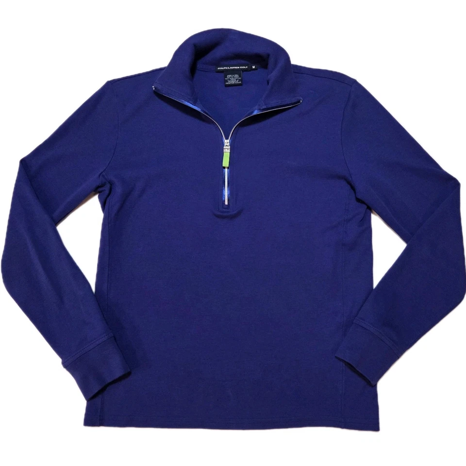 Ralph Lauren 高尔夫女式紫色 1/4 拉链套衫棉质 M 码长袖 — 第 1/4 张图片