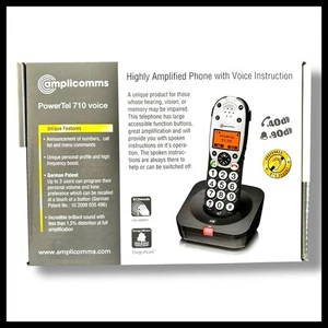 Amplicomms PowerTel 710 Voice Amplified Big Button Cordless Telephone Handset - Afbeelding 1 van 8