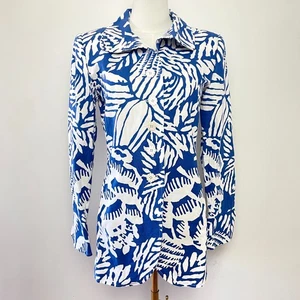 Vintage Quadrille New York Coastal Grandma Nautical Resort Floral Blazer Jacket - Picture 1 of 8