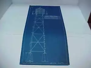 Vintage Industrial Heller-Aller Blueprint Water tank Structure #11 - Picture 1 of 2