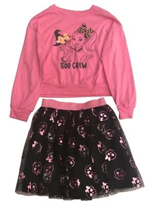 Jojo Siwa Girls Pink Boo Crew Halloween Outfit Sweatshirt & Skirt Set M (7-8) - Picture 1 of 2