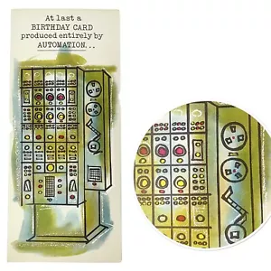 Tarjeta de computadora antigua de los años 70-80 usada saludo Navidad automatización divertida 8,75x3,9 - Imagen 1 de 11
