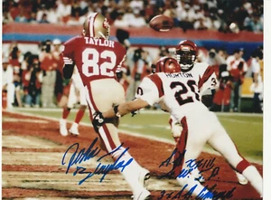 JOHN TAYLOR SAN FRANCISCO 49ERS SB XXIII GW TD / 3 X SB CHAMPS SIGNED 8x10 - Picture 1 of 1