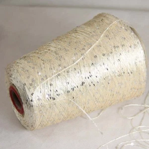 20 Colors 1Cone Of 500g Shiny Sequins Nylon Lace Yarn Hand Knitting Crochet Yarn - Picture 1 of 25